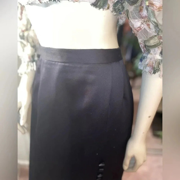 - PLUS SIZE ALEX EVENINGS BLACK FRONTSPLIT SKIRT ZIP & ELASTICBACK SIZE 16 - Picture 6 of 16